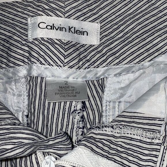 Calvin Klein Pinstripe Seersucker Short Shorts Size 2 - Picture 7 of 9
